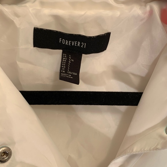 Forever 21 Silky White and Pink Wind Breaker Jacket - Picture 4 of 4